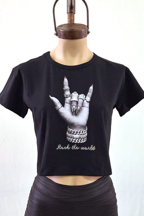 Remera Manito Rock ALGODON CON LYCRA
