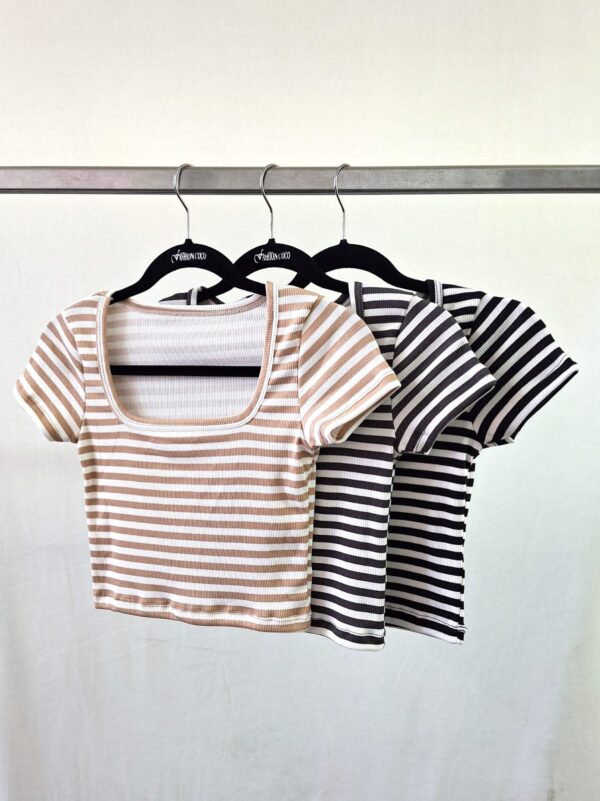 REMERA CUELLO CUADRADO MORLEY RAYADO MANGA CORTA 2026 - Imagen 5