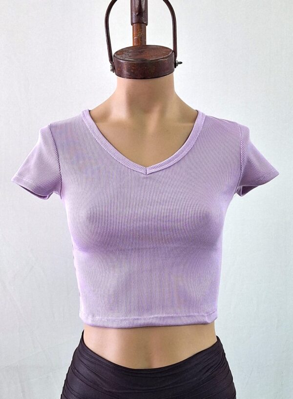 REMERA CUELLO V MORLEY LISO MANGA CORTA 2026 - Imagen 3
