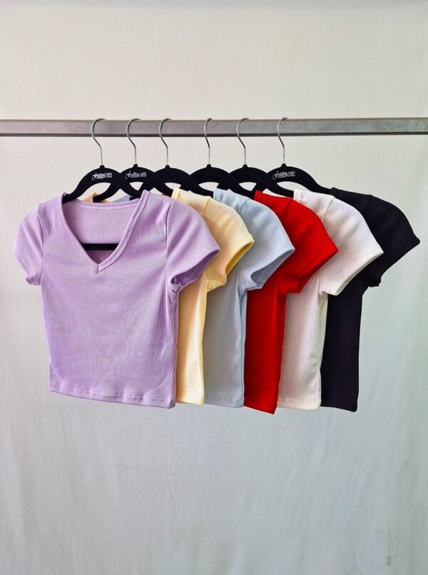 REMERA CUELLO V MORLEY LISO MANGA CORTA 2026 - Imagen 4
